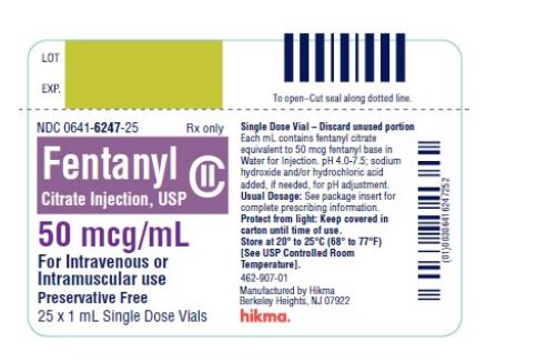 Fentanyl Citrate 50mcg injection 25x1ml single-dose vials (Narkotika)